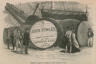 Fûts géants de sherry aux docks de Londres - English School