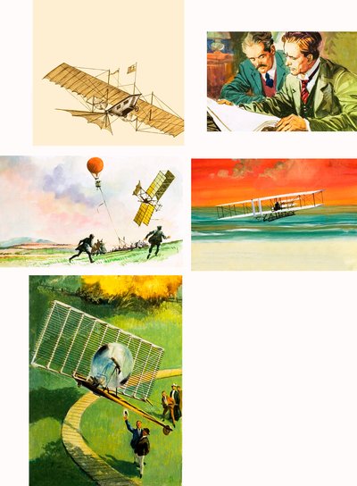 Montage des premiers vols incluant les frères Wright - English School