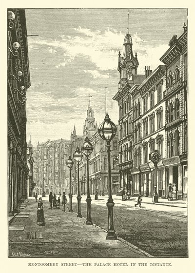Rue Montgomery, le Palace Hotel au loin - English School