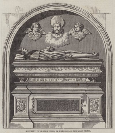 Monument au Dr John Yonge, par Torrigiani, dans la chapelle des Rôles - English School