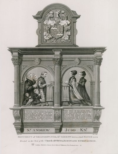 Monument à Sir Andrew Judd, Shérif et Maire, dans St Helens Bishopsgate, Londres - English School