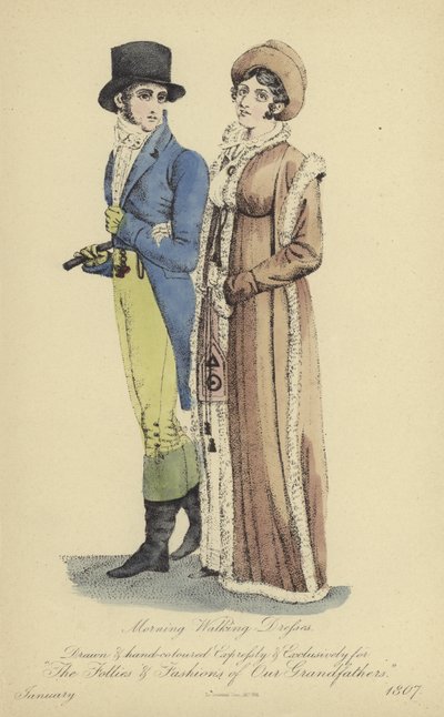 Robe de promenade du matin pour dames et messieurs - English School