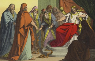 Le bâton de Moïse transformé en serpent - English School