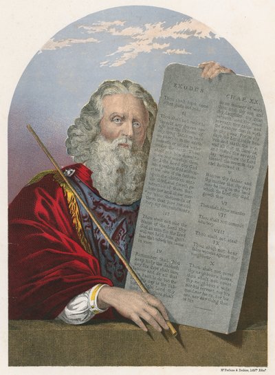 Moïse avec les Tables de la Loi - English School