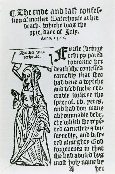 Mère Waterhouse (c.1503-1566), pamphlet, 1566 - English School