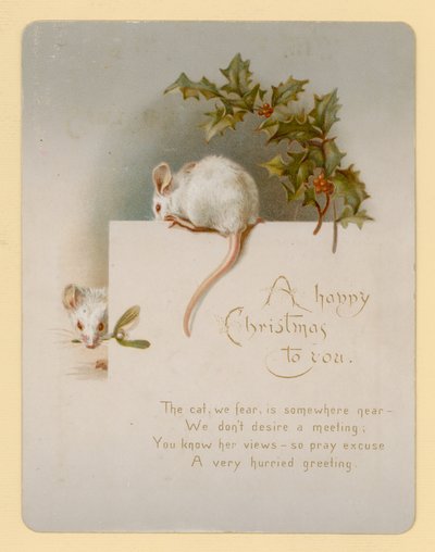 Souris, carte de Noël - English School