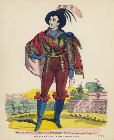 M. Abbot en tant que Lord Southampton, dans les premiers jours de Shakespeare - English School