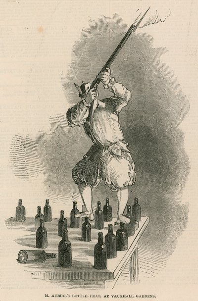 Le tour de bouteille de M. Auriol aux jardins de Vauxhall, Londres - English School