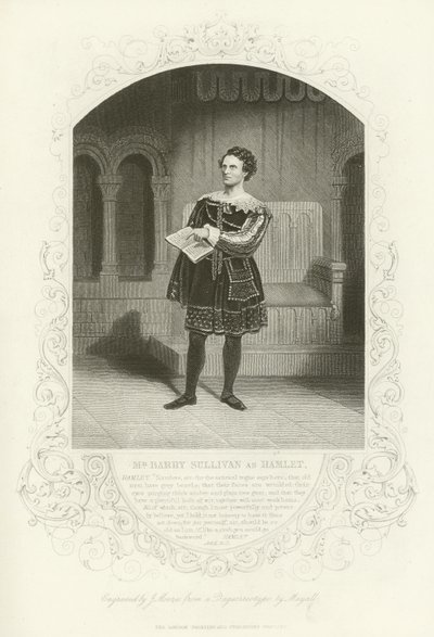M. Barry Sullivan comme Hamlet, Acte II, scène ii - English School