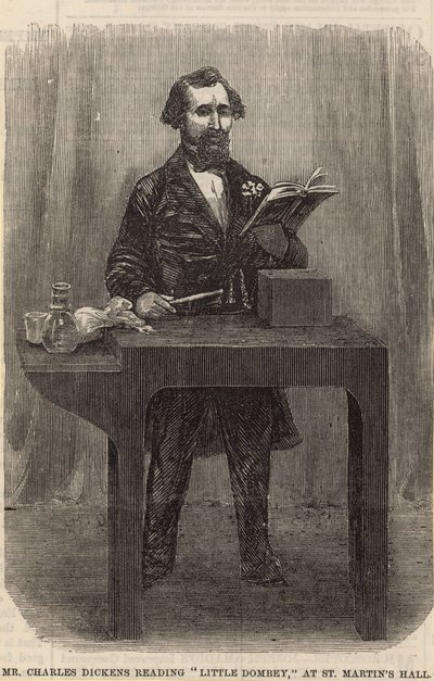 M. Charles Dickens lisant Little Dombey à St Martins Hall - English School