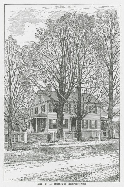 Lieu de naissance de M. DL Moody (litho) - English School