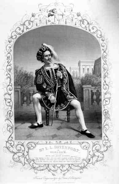 M. E.L. Davenport en Bénédict, Acte II Scène 3, dans Beaucoup de bruit pour rien, par William Shakespeare, d