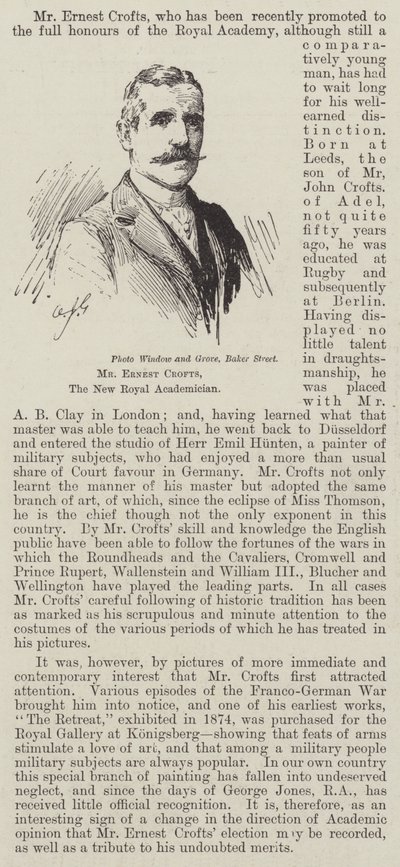 M. Ernest Crofts, le nouveau académicien royal (gravure) - English School