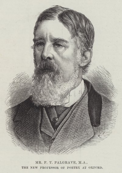 M. F T Palgrave, MA, le nouveau professeur de poésie à Oxford (gravure) - English School