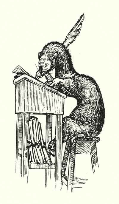M. Ferret au travail (lithographie) - English School
