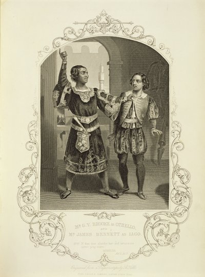 M. G. V. Brooke en Othello et James Bennett en Iago, Acte III Scène 3, dans Othello de William Shakespeare (1564-1616) - English School