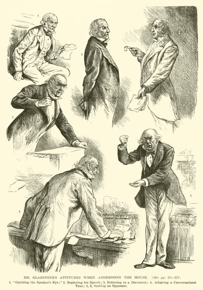 Les attitudes de M. Gladstone lorsqu