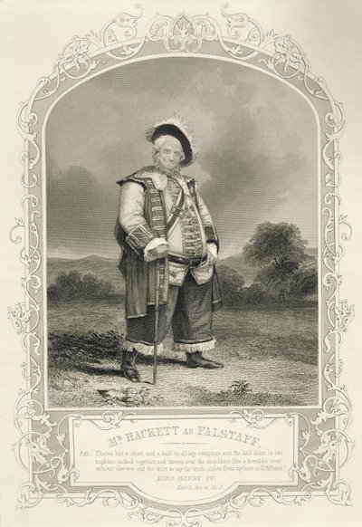 M. Hackett en Falstaff, dans Henry IV (Partie 1) Acte IV Scène 3, par William Shakespeare (1564-1616) - English School