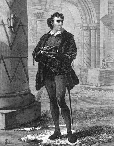 M. Henry Irving dans le rôle de Hamlet au Lyceum Theatre - English School