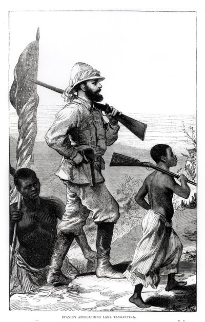 M. Henry Morton Stanley (1841-1904) approchant du lac Tanganyika - English School