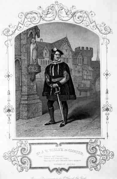 M. J.W. Wallack en Gloster, Acte I Scène 1, dans Richard III, par William Shakespeare, d