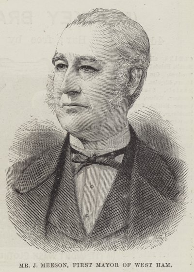 M. J. Meeson, premier maire de West Ham (gravure) - English School