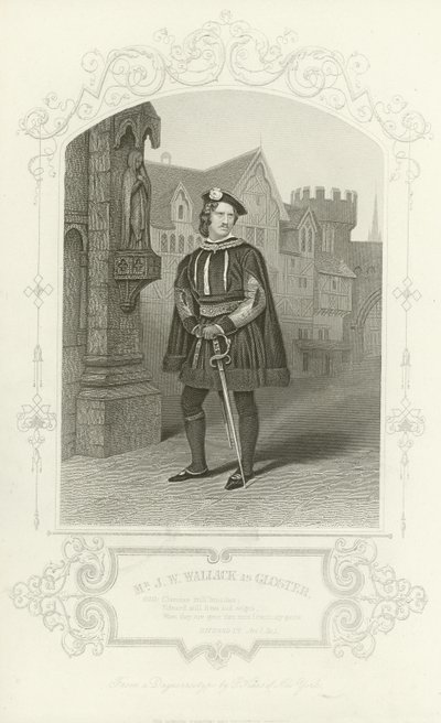 M. J W Wallack comme Gloster, Richard III, Acte I, scène I - English School