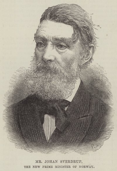 M. Johan Sverdrup, le nouveau Premier ministre de Norvège (gravure) - English School