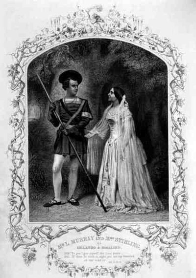 M. L. Murray en Orlando et Mme Stirling en Rosalind, Acte V Scène 4, dans Comme Il Vous Plaira de William Shakespeare - English School