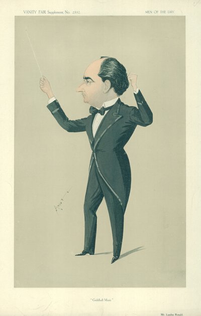 M. Landon Ronald, Musique de Guildhall, 13 décembre 1913, caricature de Vanity Fair - English School