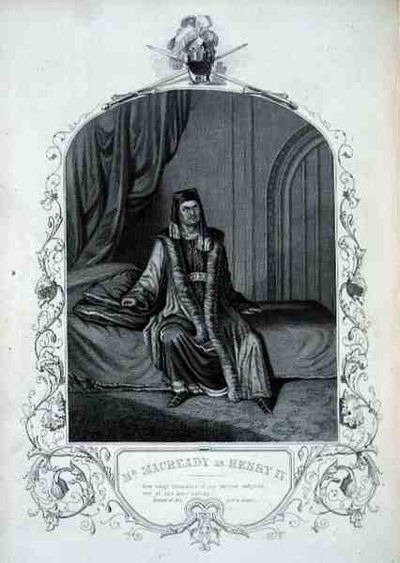 M. Macready en Henri IV, Acte III Scène 1, dans Henry IV par William Shakespeare (1564-1616) - English School