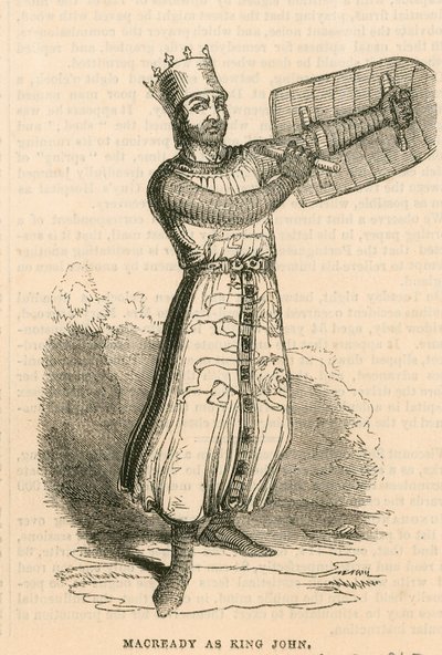 M. Macready dans le rôle-titre de la pièce King John, Théâtre de Drury Lane, Londres - English School