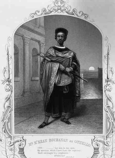 M. McKean Buchanan en Othello, Acte I Scène 2, dans la pièce de William Shakespeare (gravure) - English School