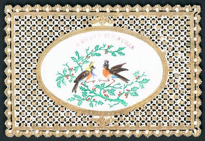 Monsieur et Madame Rouge-gorge, carte de Noël - English School