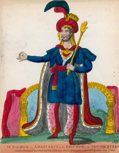 M. Palmer en Ahasuerus dans le Triomphe de la Reine Juive - English School