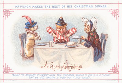 M. Punch assis pour le dîner de Noël - English School