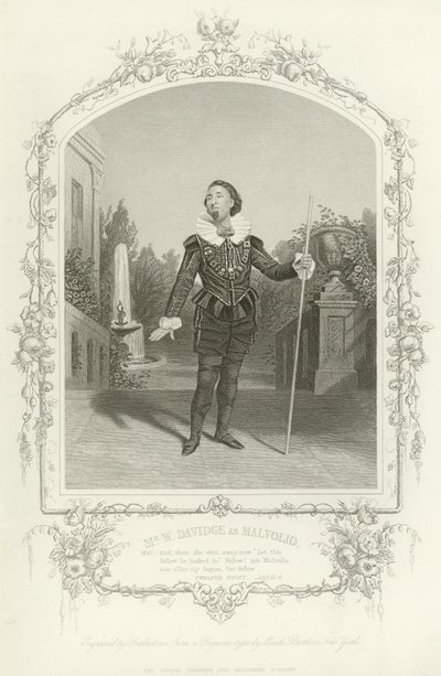 M. W Davidge en Malvolio, La Nuit des rois, Acte III, scène iv - English School