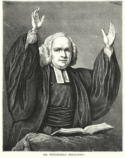 M. Whitefield prêchant (gravure) - English School