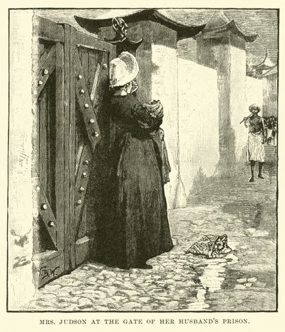 Mme Judson à la porte de la prison de son mari - English School