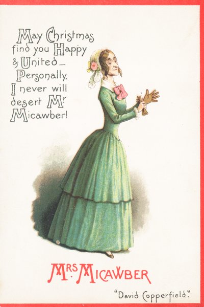 Mme Micawber, carte de Noël - English School