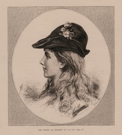 Mme Rousby dans le rôle de Rosalind dans "As You Like It" (gravure) - English School