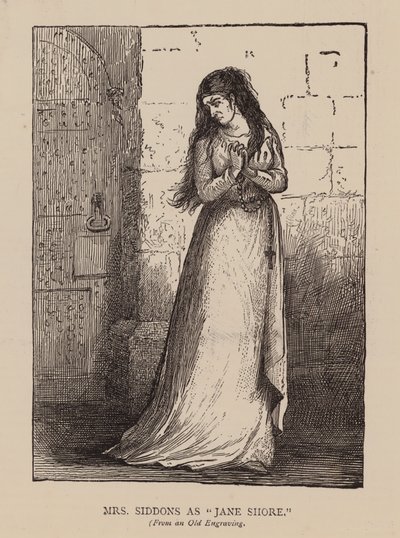 Mrs Siddons en tant que "Jane Shore" (gravure) - English School