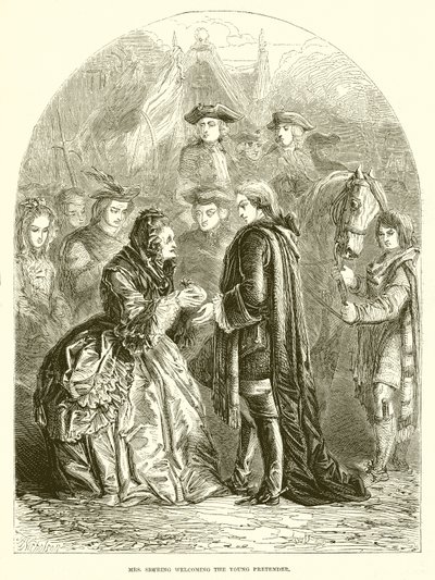 Mme Skyring accueillant le jeune Prétendant - English School