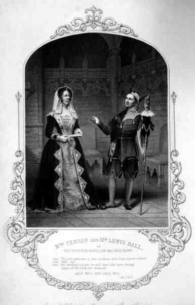 Mme Ternan en Comtesse Roussillon et M. Lewis Ball en Son Clown, Acte I Scène 3, dans Tout est Bien qui Finit Bien, par William Shakespeare, gravé par D. Pound d