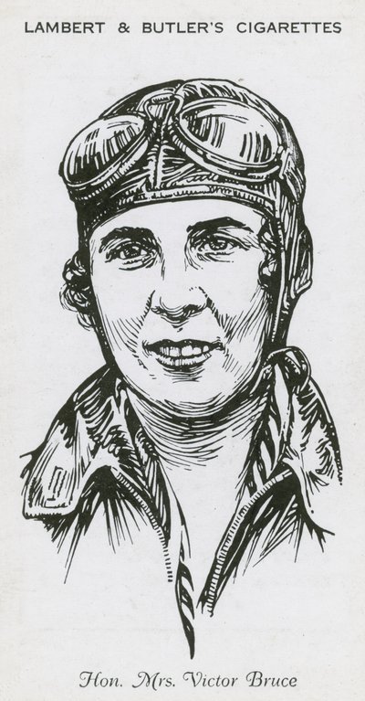 Mme Victor Bruce, aviatrice anglaise, pilote de course et pilote de bateau de vitesse - English School