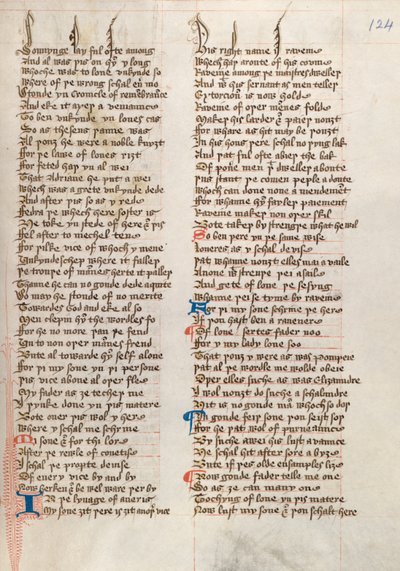 Ms326 f124r, Confessio Amantis par John Gower - English School