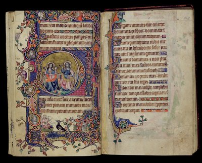 Le Père et le Fils, initiale historiée D du Psautier de Macclesfield, Usage de Sarum, East Anglia, vers 1330 - English School