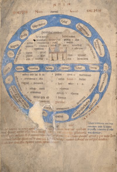 Ms 254, f.1v : Mappa Mundi, d