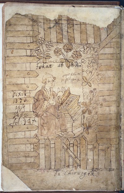 Arderne dans le jardin des herbes, de Incerti Avctoris par Johannis Arderne - English School