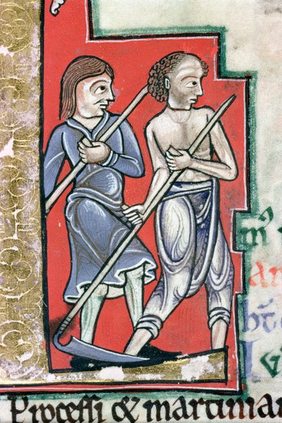 Fauchage, du Psautier de Hunterian, c.1170 (détail) - English School